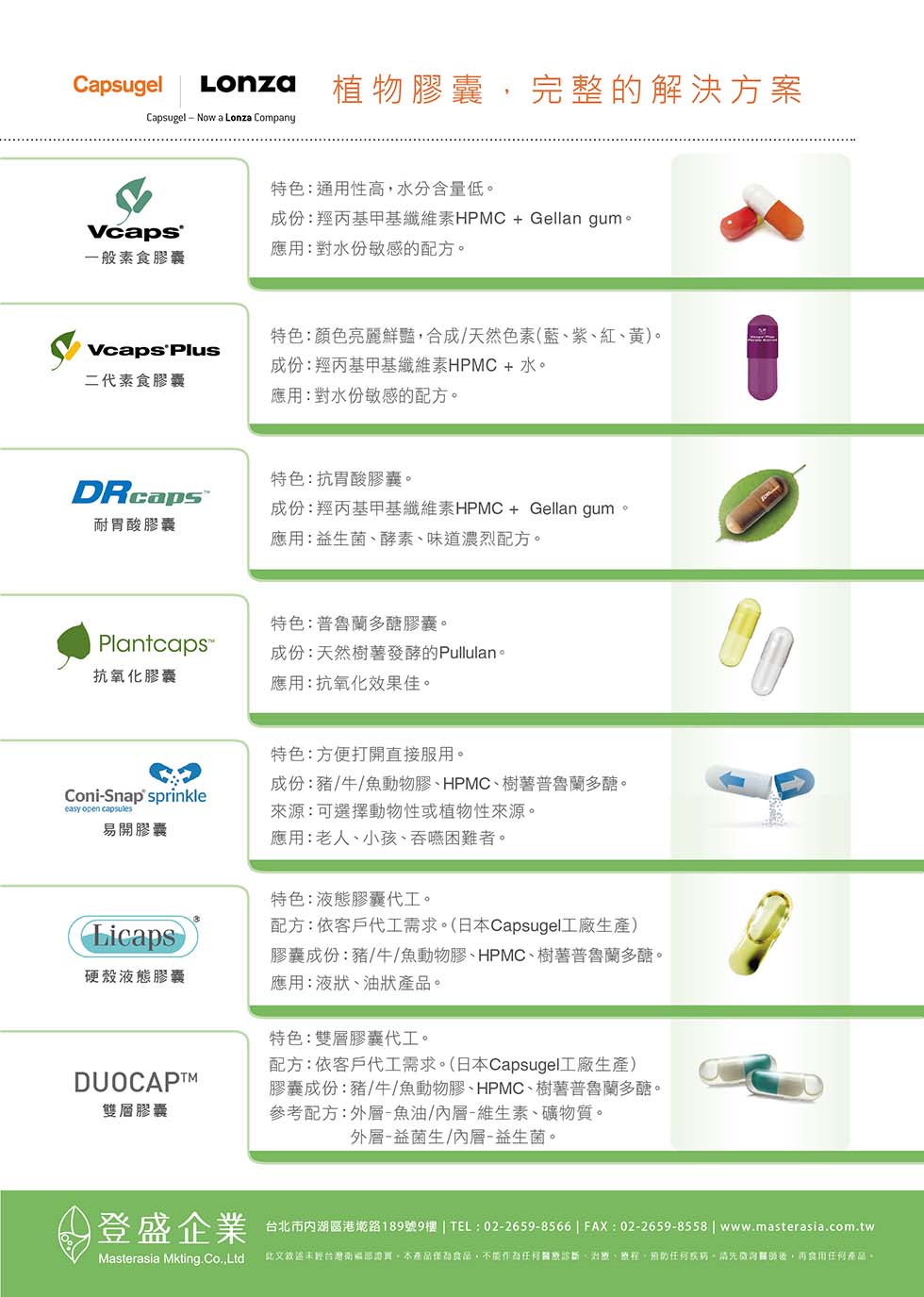 登盛企業-Capsugel目錄